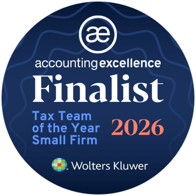 Accounting Excellence Awards 2026 finalist — Tax Team of the Year (Small Firm)
